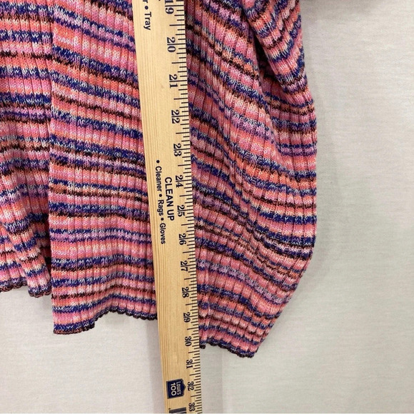 New GAP Pink Purple Striped Cotton Textured Open Front Cardigan XL - Picture 7 of 11